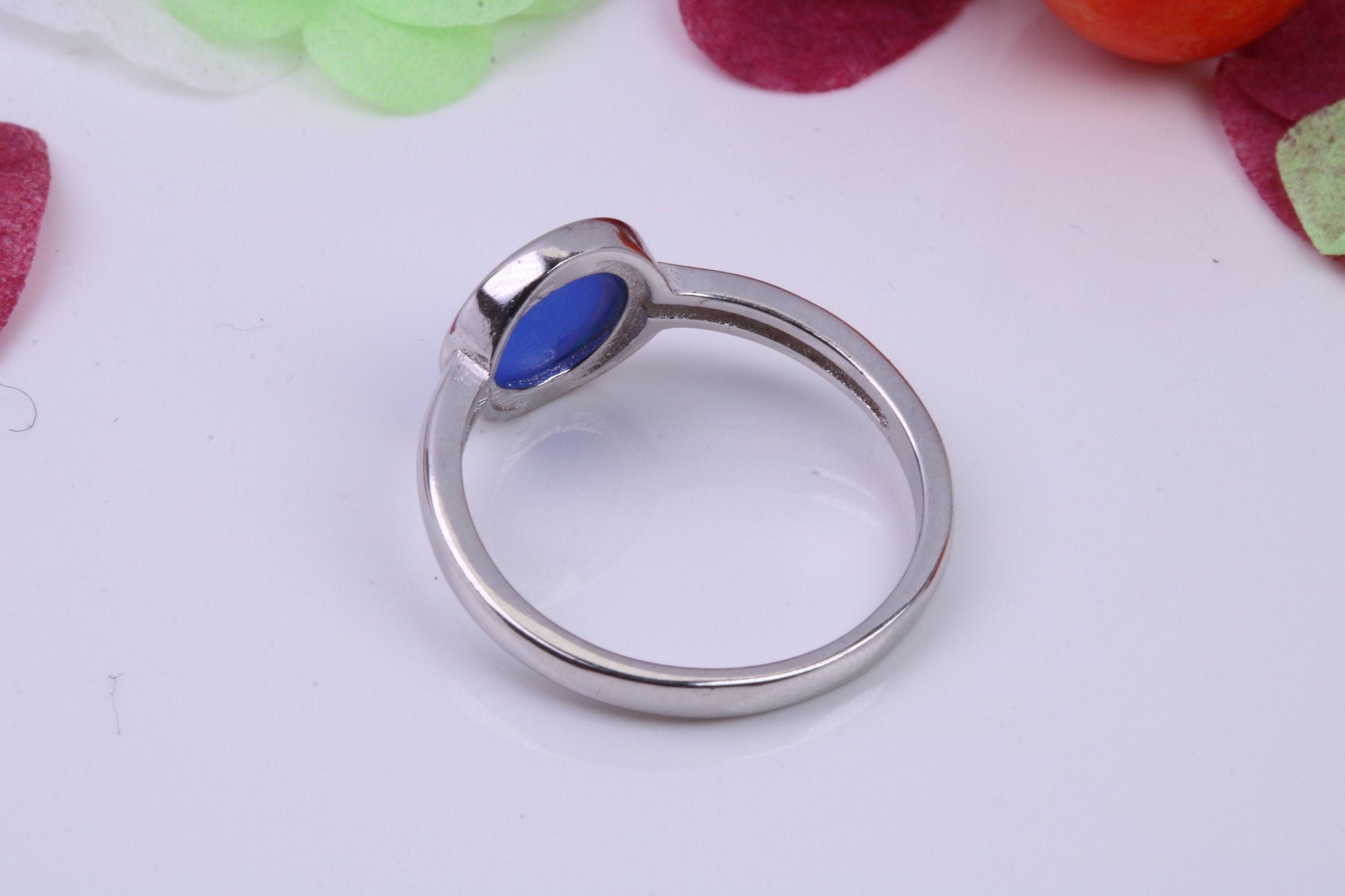 Blue Opal set Ring, Made From Solid Sterling Silver