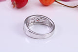 Very Dressy and Chunky Cubic Zirconia set Statement Ring, Made from solid Silver