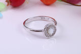 Mother of Pearl and Cubic Zirconia set Ring, Made from solid Silver