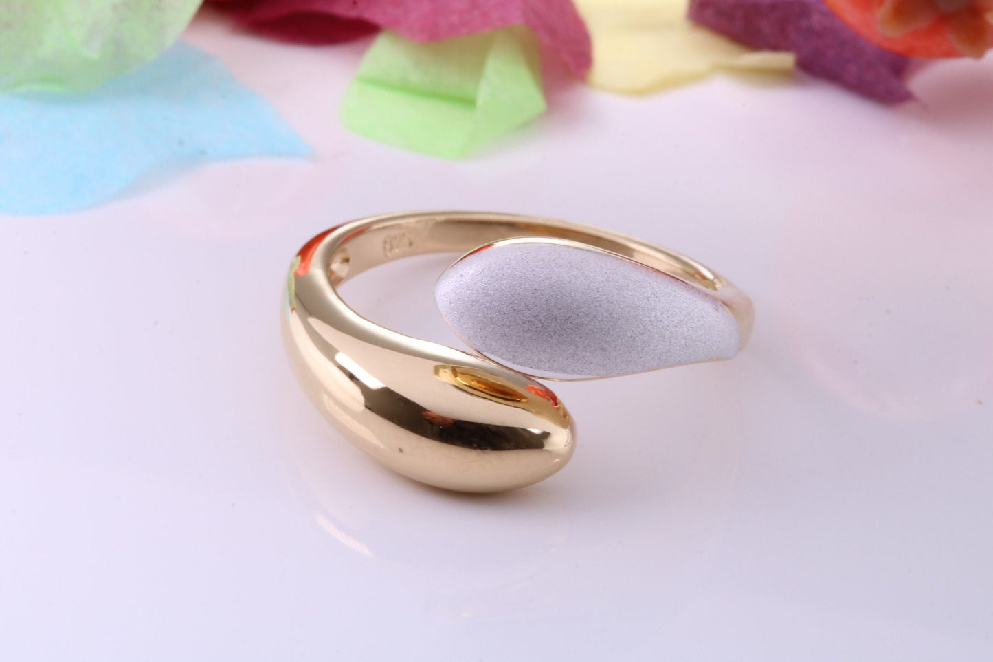 Crossover Dress Ring, Made from solid Silver, Two Tone Finished