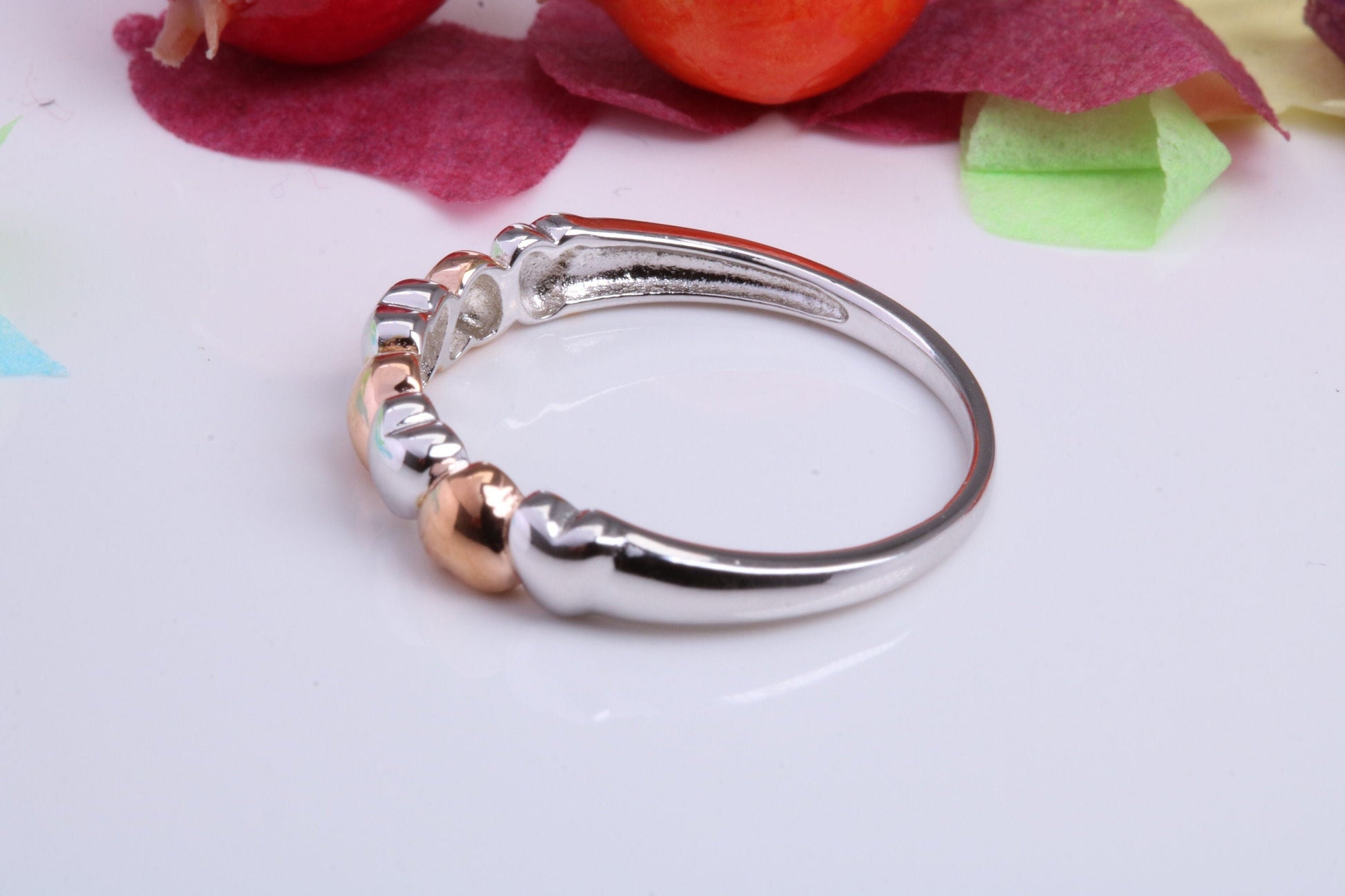 Love Hearts Ring, Made from solid Silver, 18ct Yellow Gold Plated, Two Tone Finished