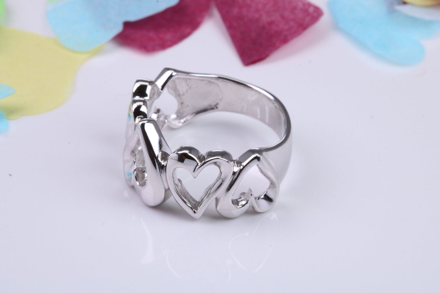 Love Hearts Very Dressy Ring, Made From Solid Sterling Silver