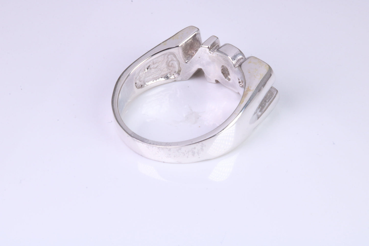 Chunky Son ring, solid silver, suitable for ladies or gents. Available in silver, yellow gold, white gold and platinum