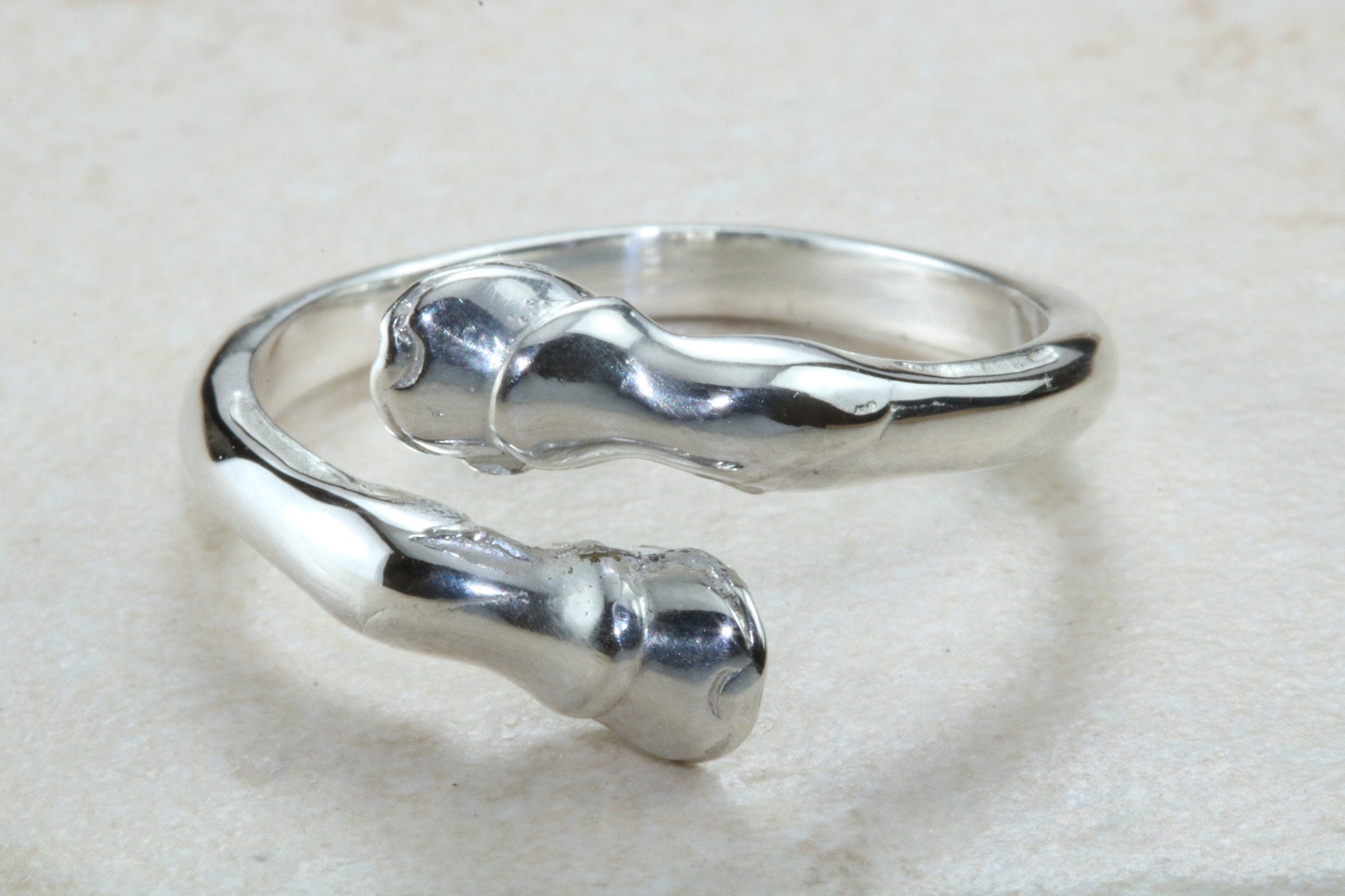 Horse Hoof ring, solid silver with high polished finish, suitable for all ages. Available in silver, yellow gold, white gold and platinum