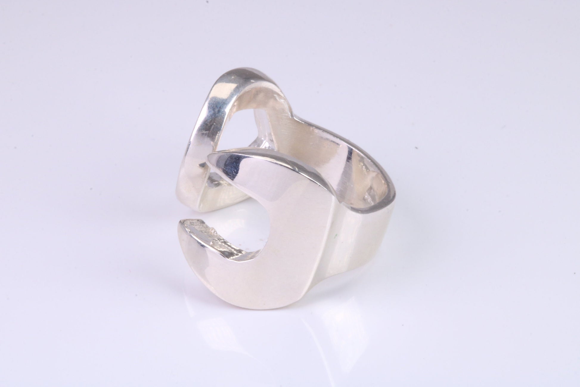 Very large and very very heavy Spanner ring, solid silver, for ladies or gents. Available in silver, yellow gold, white gold and platinum