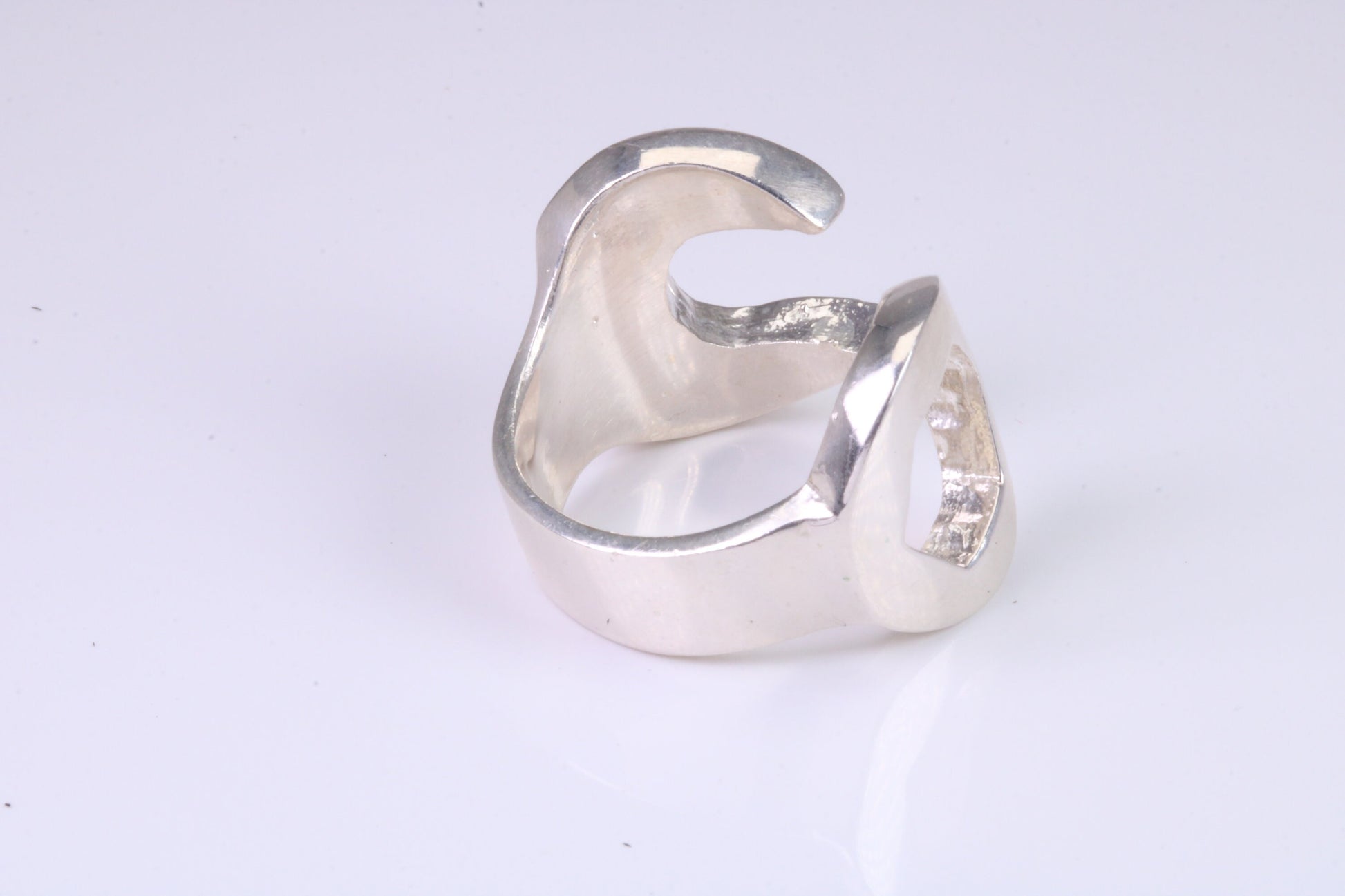 Very large and very very heavy Spanner ring, made from solid cast silver, British hallmarked