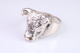 Very large and heavy Bulls head ring, made from solid cast silver, British Hallmarked