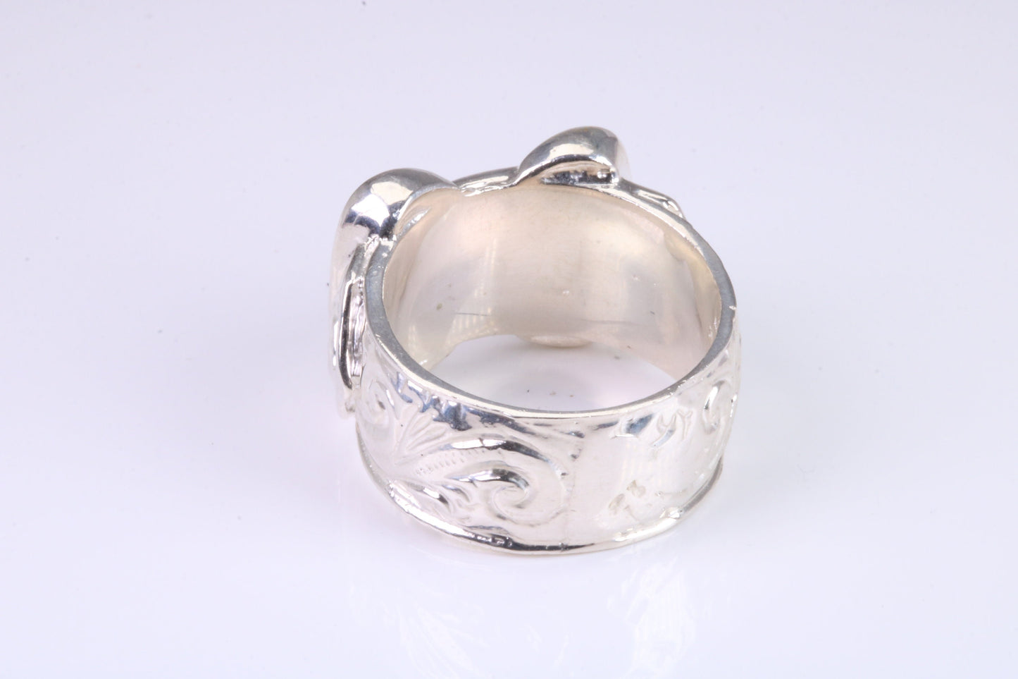 Very large and very very heavy Buckle ring, made from solid cast silver, British Hallmarked