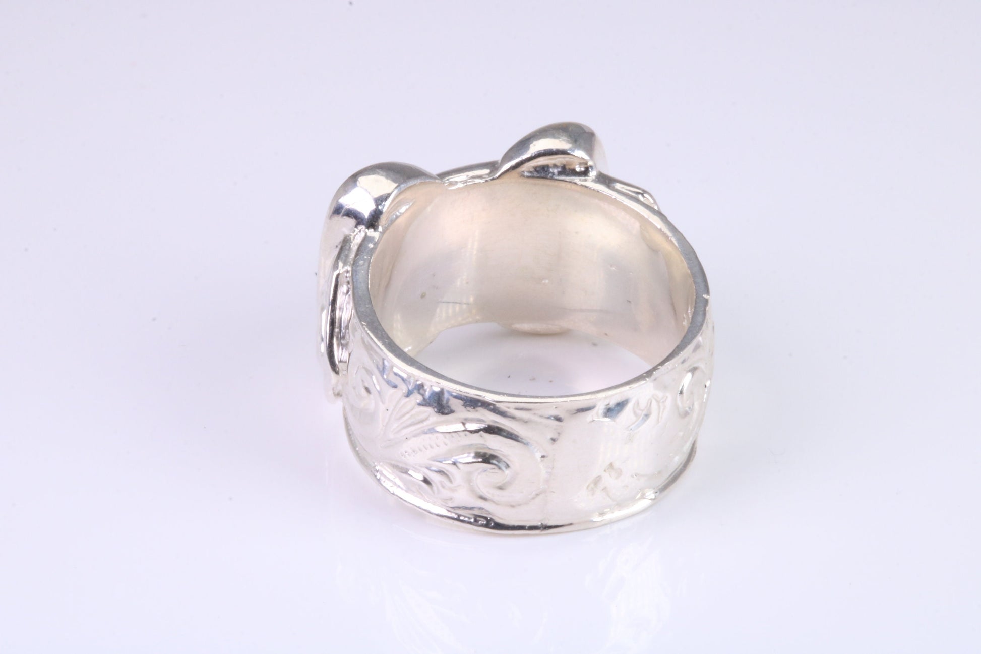 Very large and very very heavy Buckle ring, made from solid cast silver, British Hallmarked