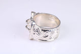 Very large and very very heavy Buckle ring, made from solid cast silver, British Hallmarked