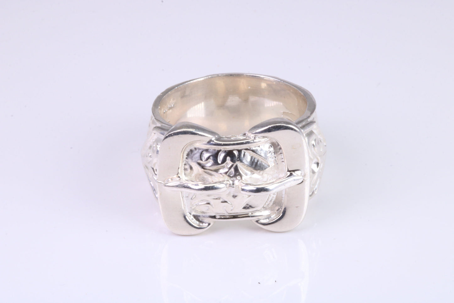 Very large and very very heavy Buckle ring, made from solid cast silver, British Hallmarked