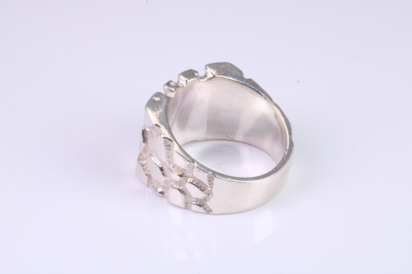 Large Abstract ring, solid cast silver with high polished finish, British Hallmarked