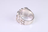 Large Abstract ring, solid cast silver with high polished finish, British Hallmarked