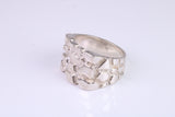Large Abstract ring, solid cast silver with high polished finish, British Hallmarked