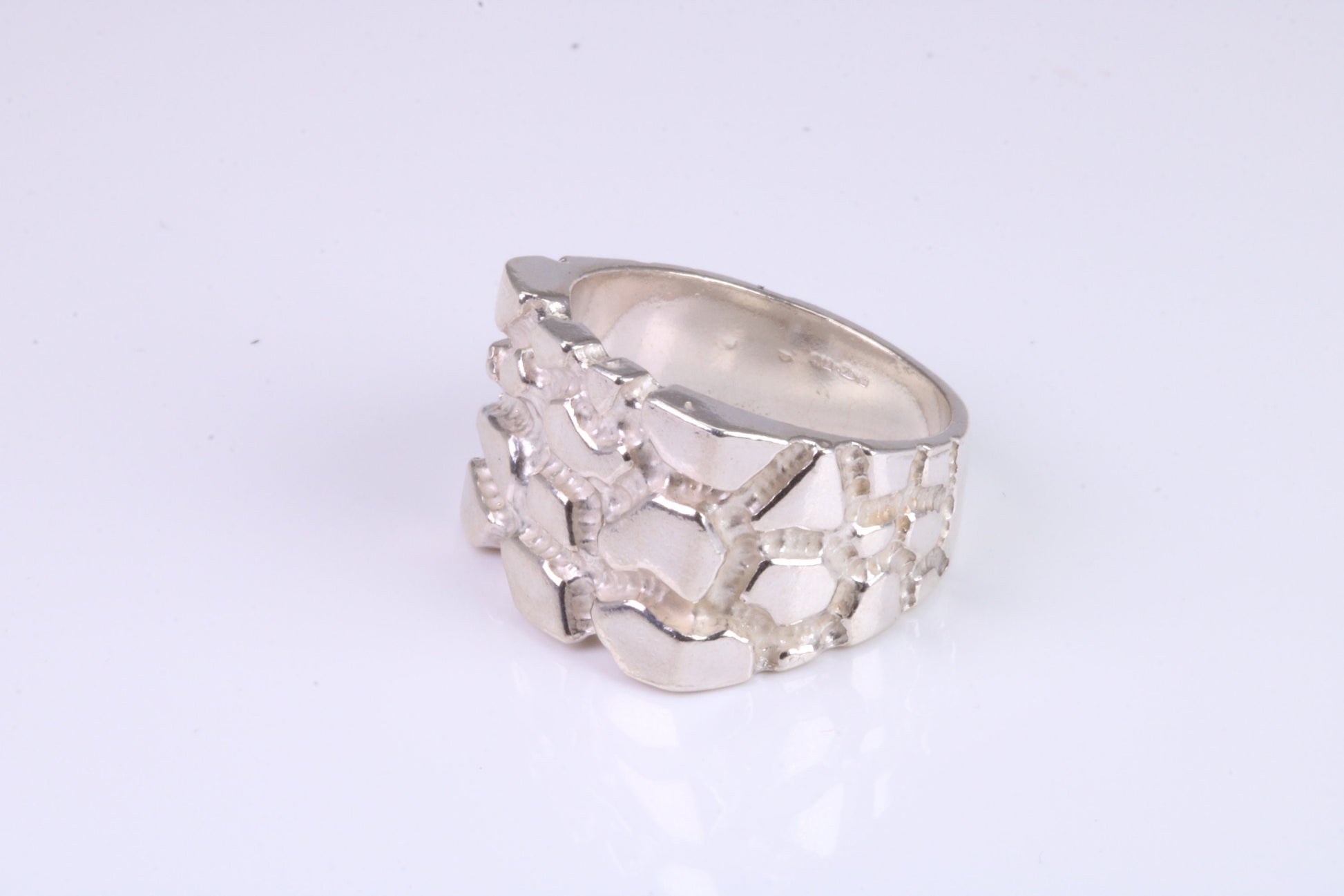Large Abstract ring, solid cast silver with high polished finish, British Hallmarked