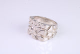 Large Abstract ring, solid cast silver with high polished finish, British Hallmarked