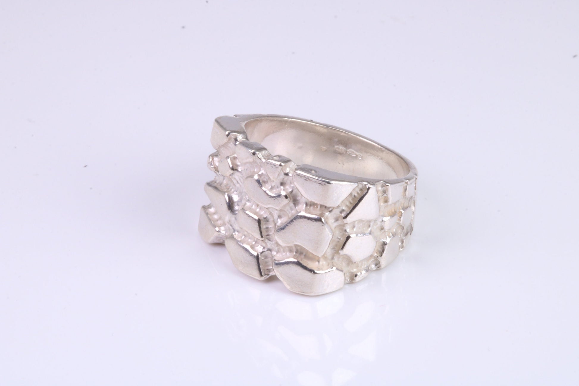 Large Abstract ring, solid cast silver with high polished finish, British Hallmarked