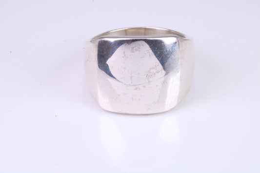 Very very large substantial and very heavy signet ring,solid silver, available in silver, yellow gold, white gold and platinum