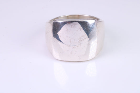 Very very large substantial and very heavy signet ring, made from solid cast silver, British Hallmarked