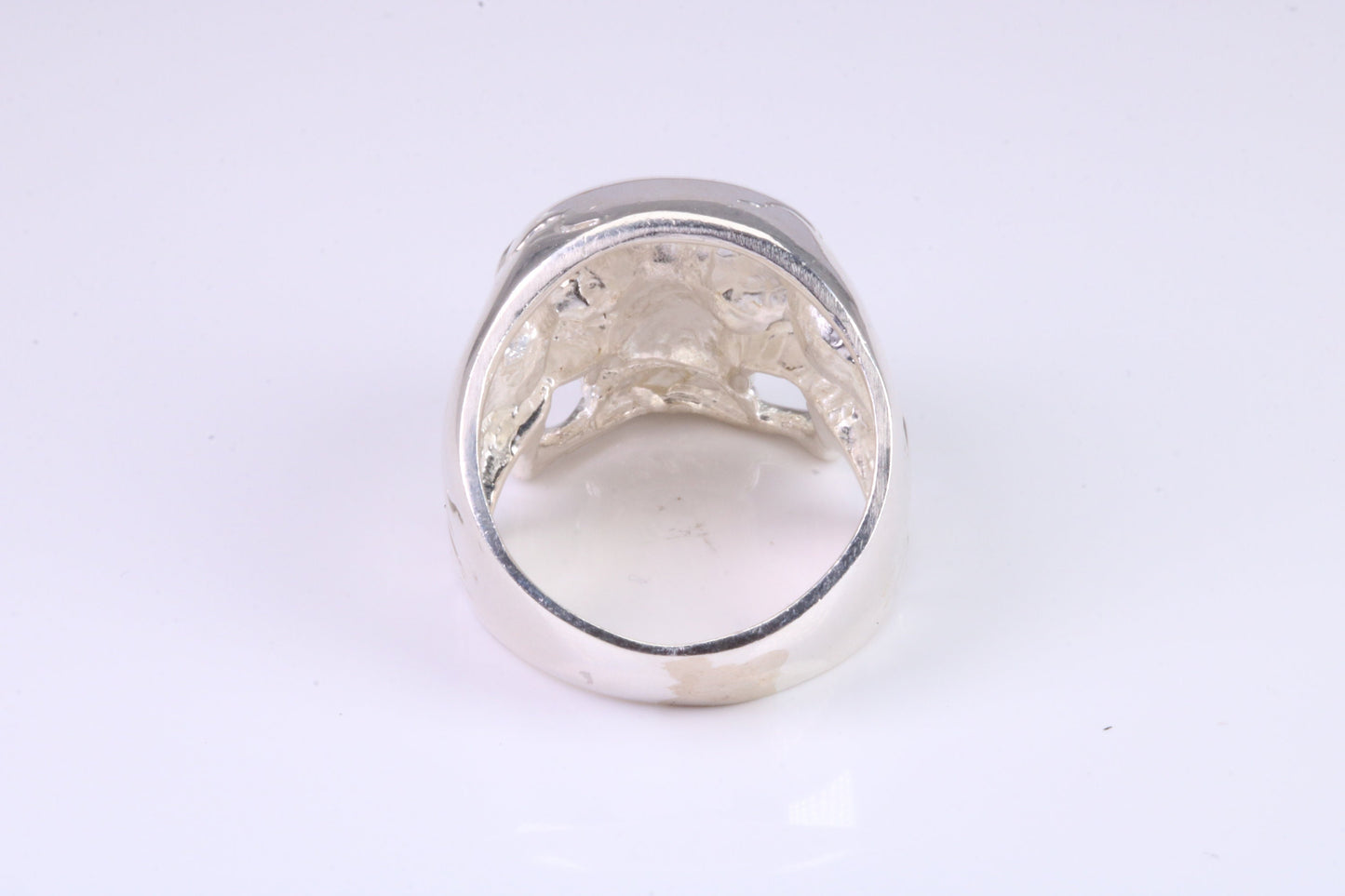 Large and heavy Skull ring, made from solid cast silver, British Hallmarked