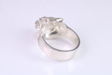 Large and heavy Wolf Head ring, made from solid cast silver, British Hallmarked
