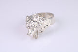 Large and heavy Wolf Head ring, made from solid cast silver, British Hallmarked