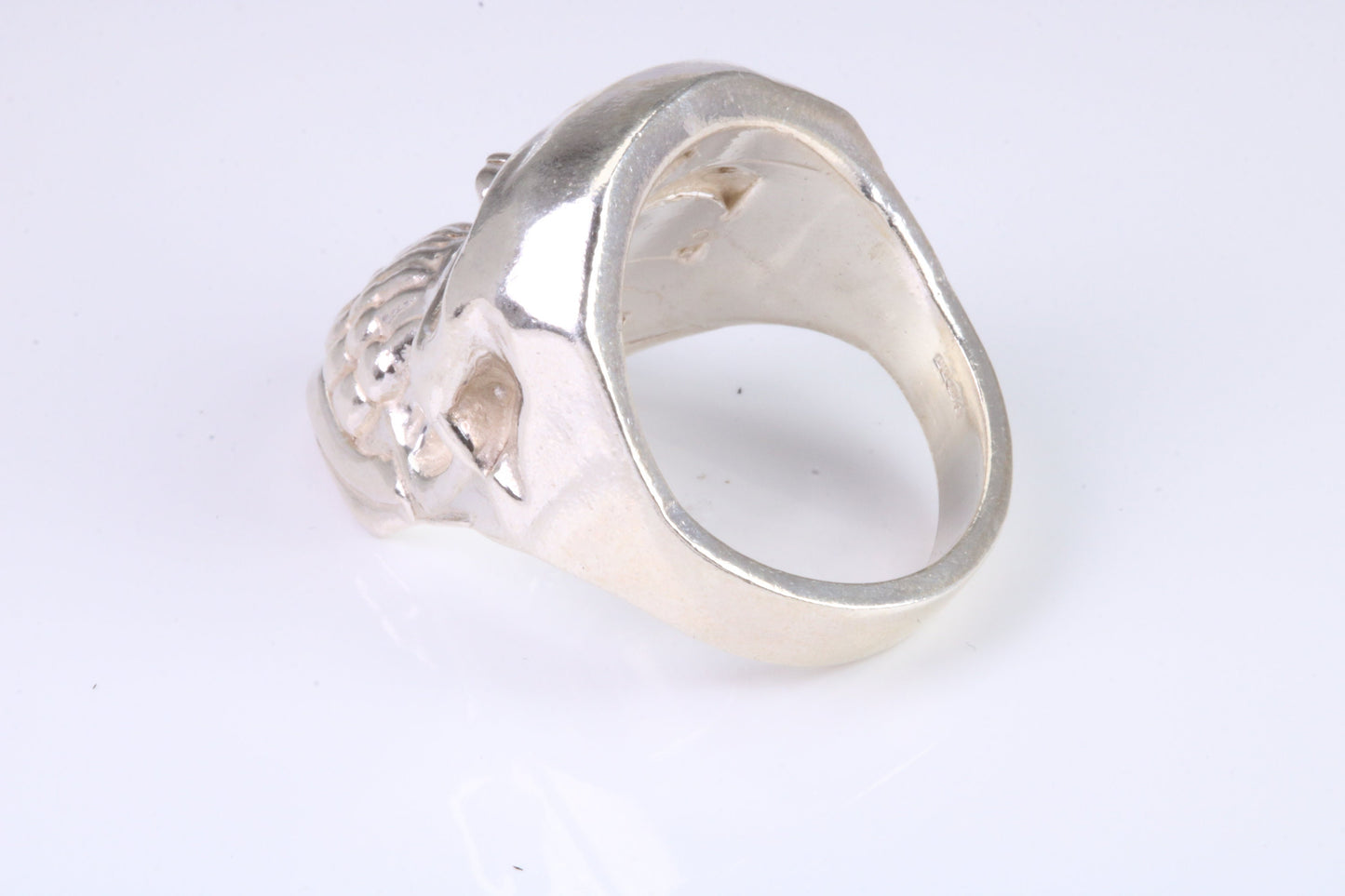 Very large and very heavy Skull ring, made from solid cast silver, British Hallmarked