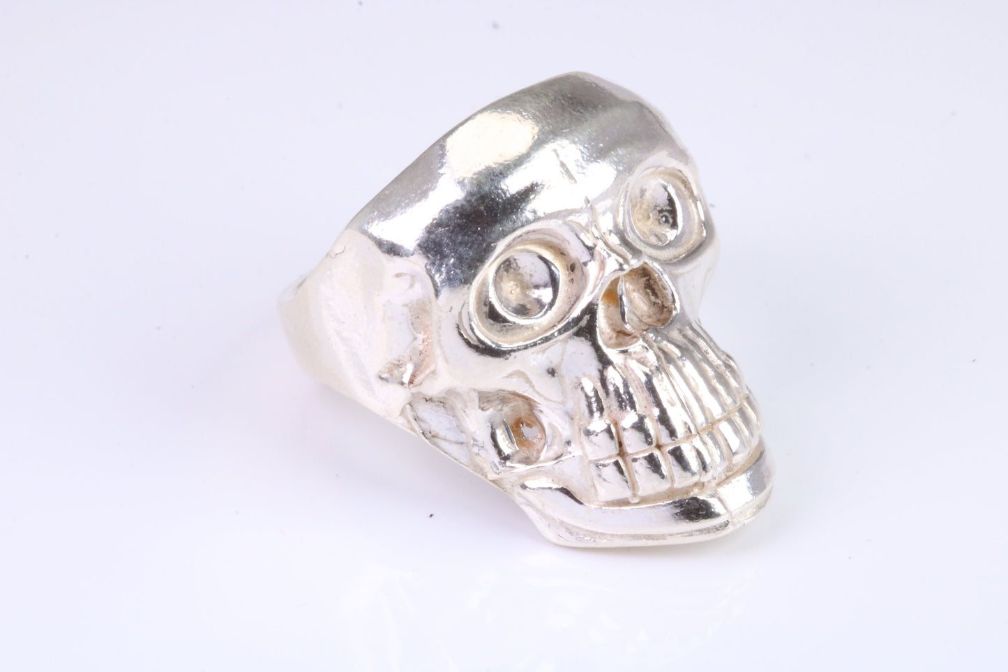 Very large and very heavy Skull ring, made from solid cast silver, British Hallmarked