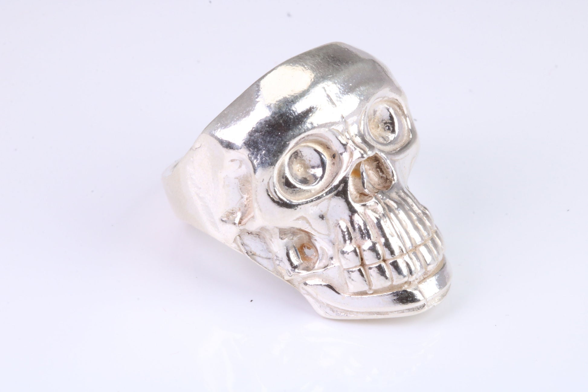 Very large and very heavy Skull ring, made from solid cast silver, British Hallmarked