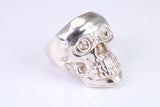 Very large and very heavy Skull ring, made from solid cast silver, British Hallmarked
