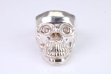 Very large and very heavy Skull ring, made from solid cast silver, British Hallmarked