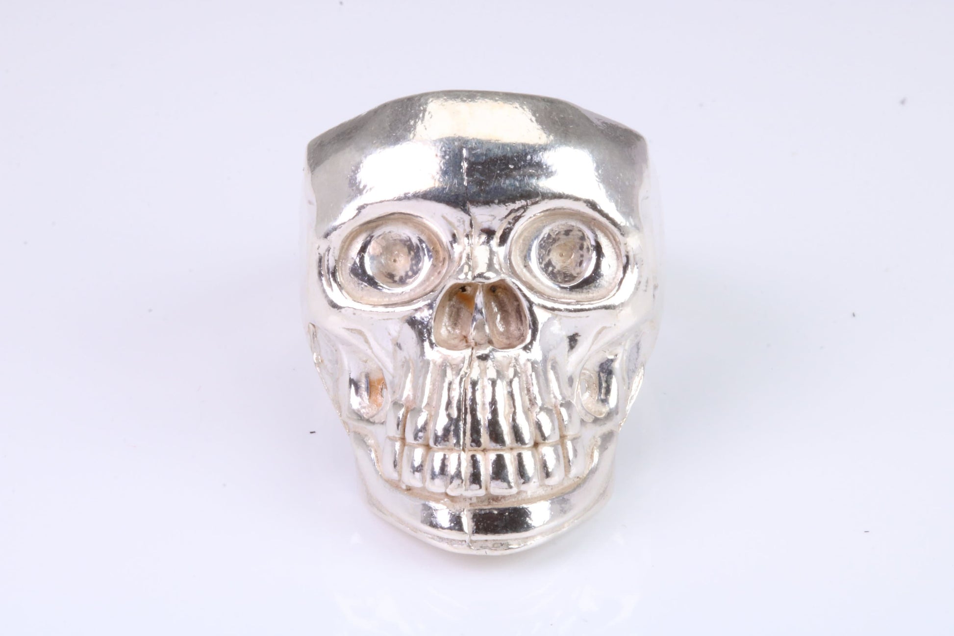 Very large and very heavy Skull ring, made from solid cast silver, British Hallmarked
