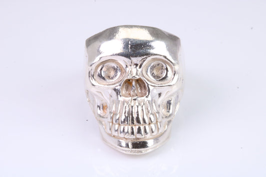 Very large and very heavy Skull ring, made from solid cast silver, British Hallmarked