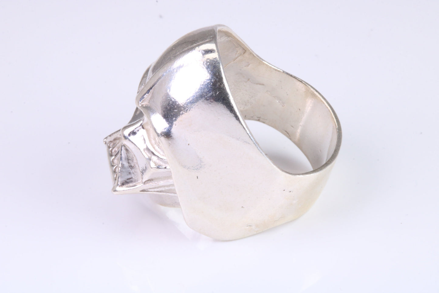 Large and heavy Film Character ring, made from solid cast silver, British Hallmarked