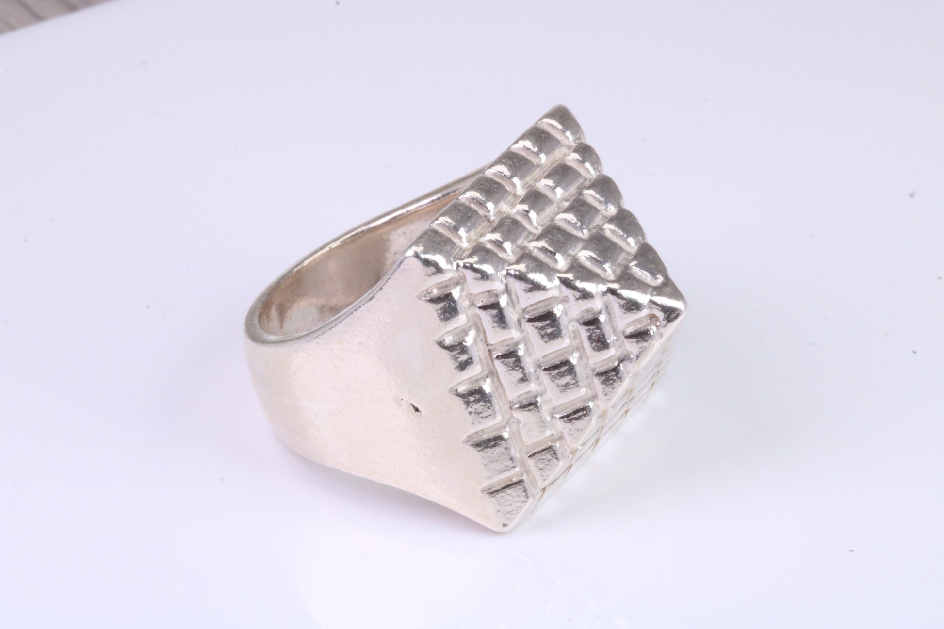 Very large and very heavy Pyramid ring,solid silver, perfect for ladies and gents. Available in silver, yellow gold, white gold and platinum