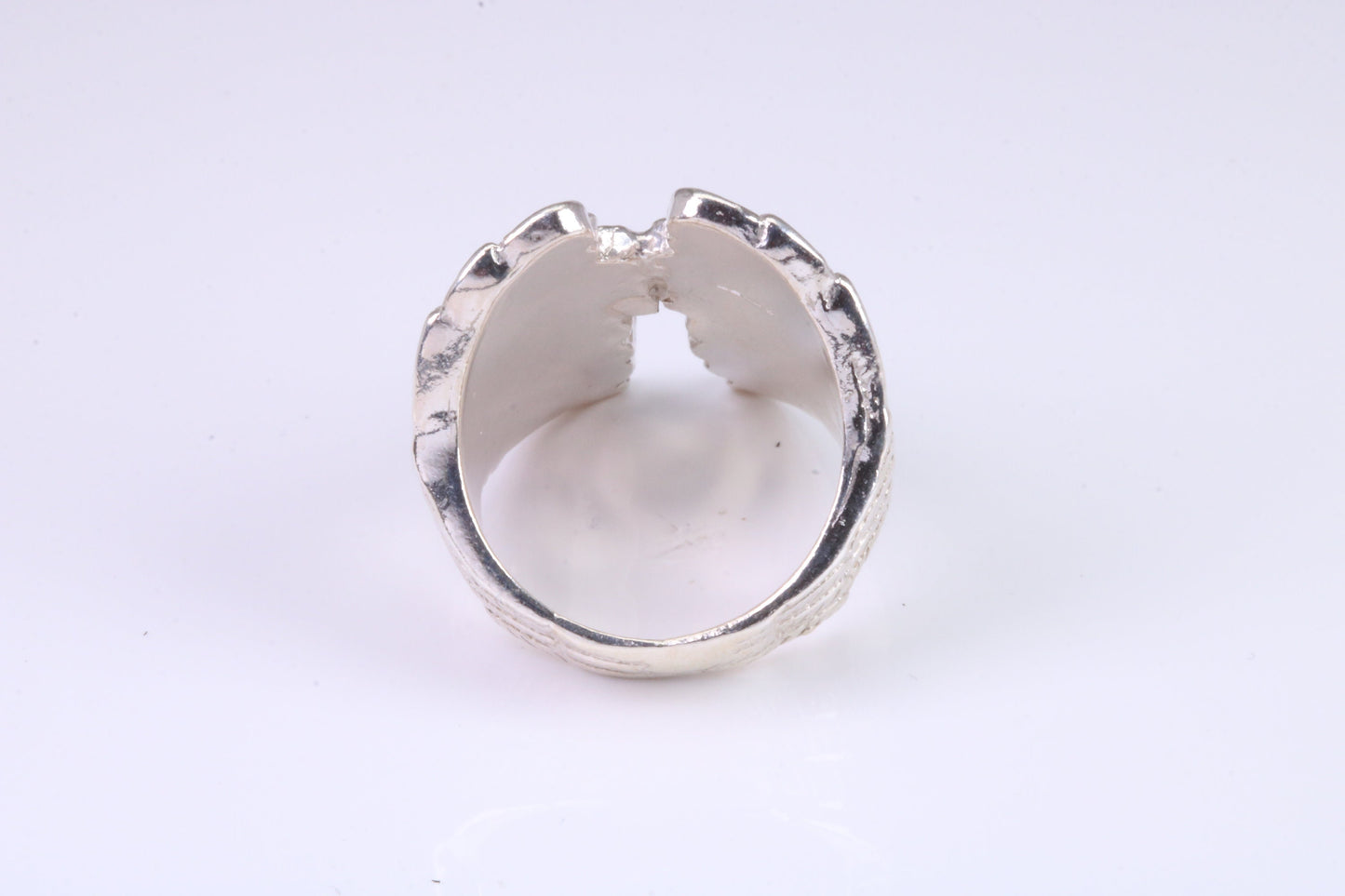 Very very large Angel Wings ring, made from solid cast silver, British Hallmarked