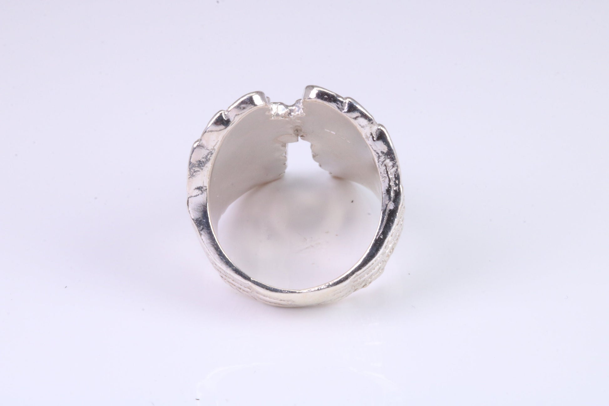 Very very large Angel Wings ring, made from solid cast silver, British Hallmarked