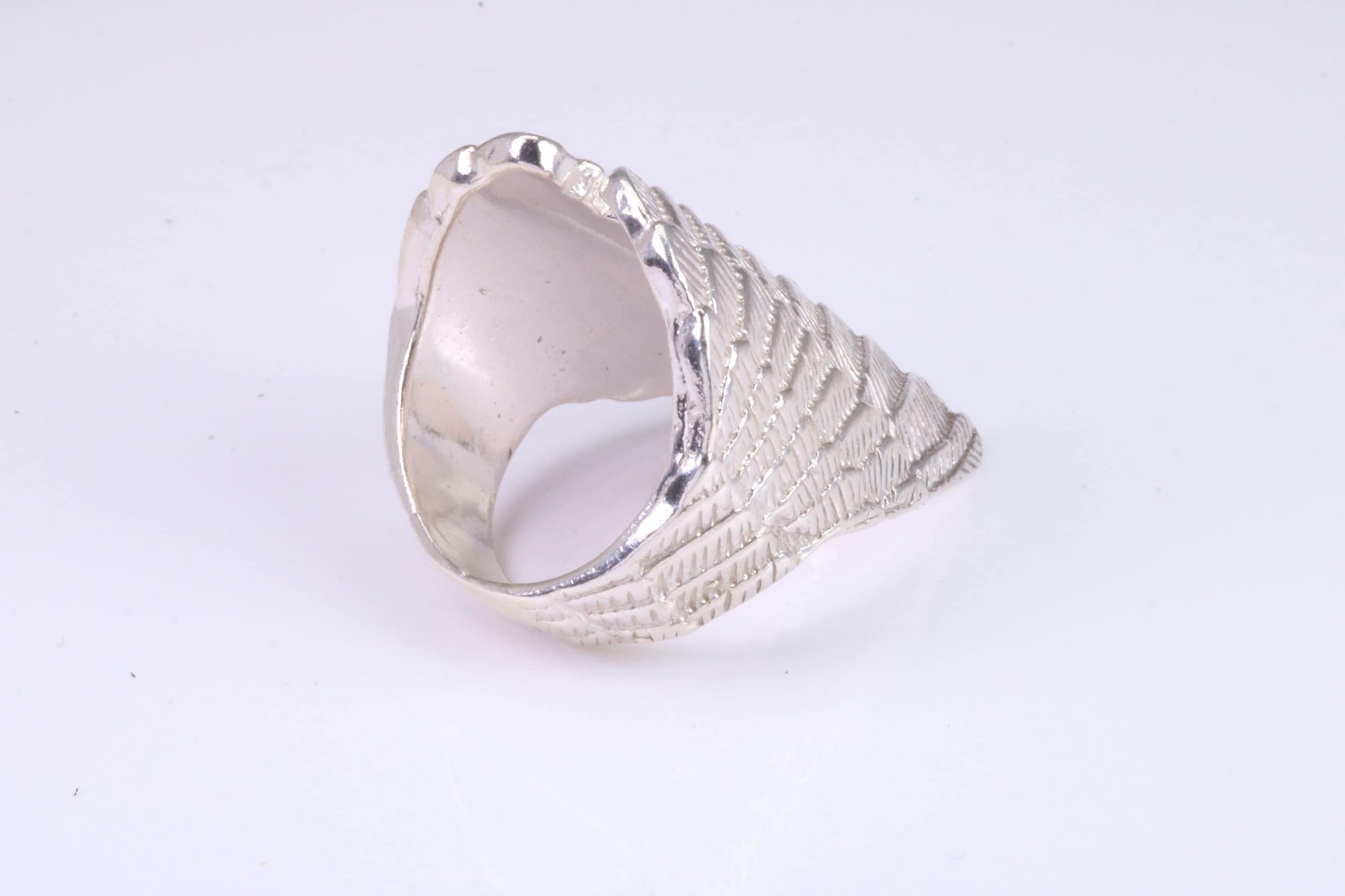 Very very large Angel Wings ring, made from solid cast silver, British Hallmarked