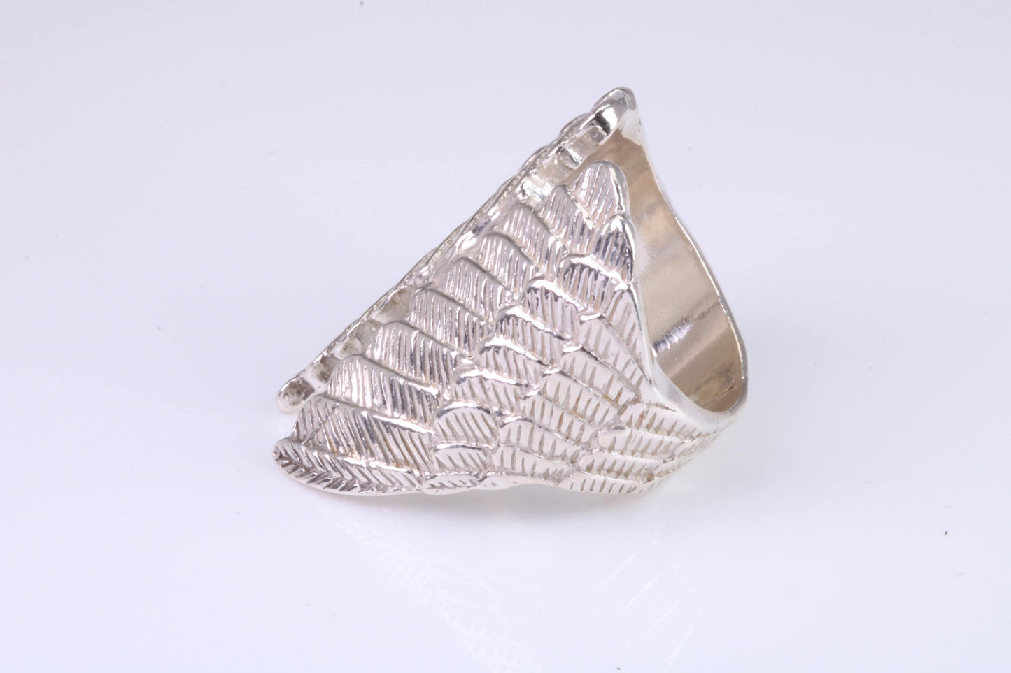 Very very large Angel Wings ring, made from solid cast silver, British Hallmarked