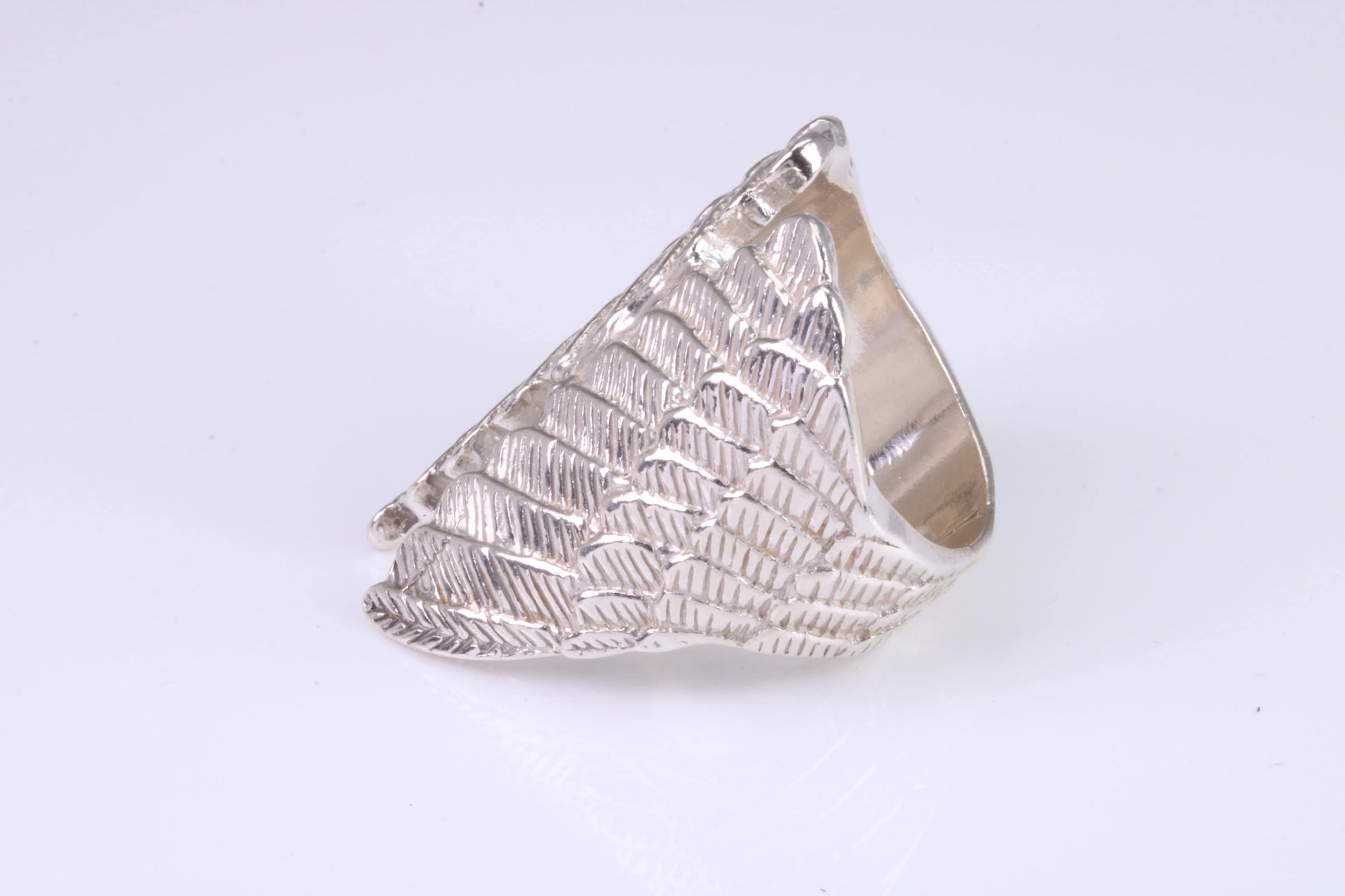 Very very large Angel Wings ring, made from solid cast silver, British Hallmarked