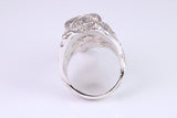 Alien Ring, very large and detailed and life like ring, Movie character ring, made from solid cast silver, British Hallmarked