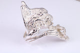 Alien Ring, very large and detailed and life like ring, Movie character ring, made from solid cast silver, British Hallmarked