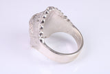 Large and heavy American Indian Head Ring, made from solid cast silver, British Hallmarked