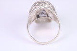 Very large detailed Skull ring, made from solid cast silver, British Hallmarked