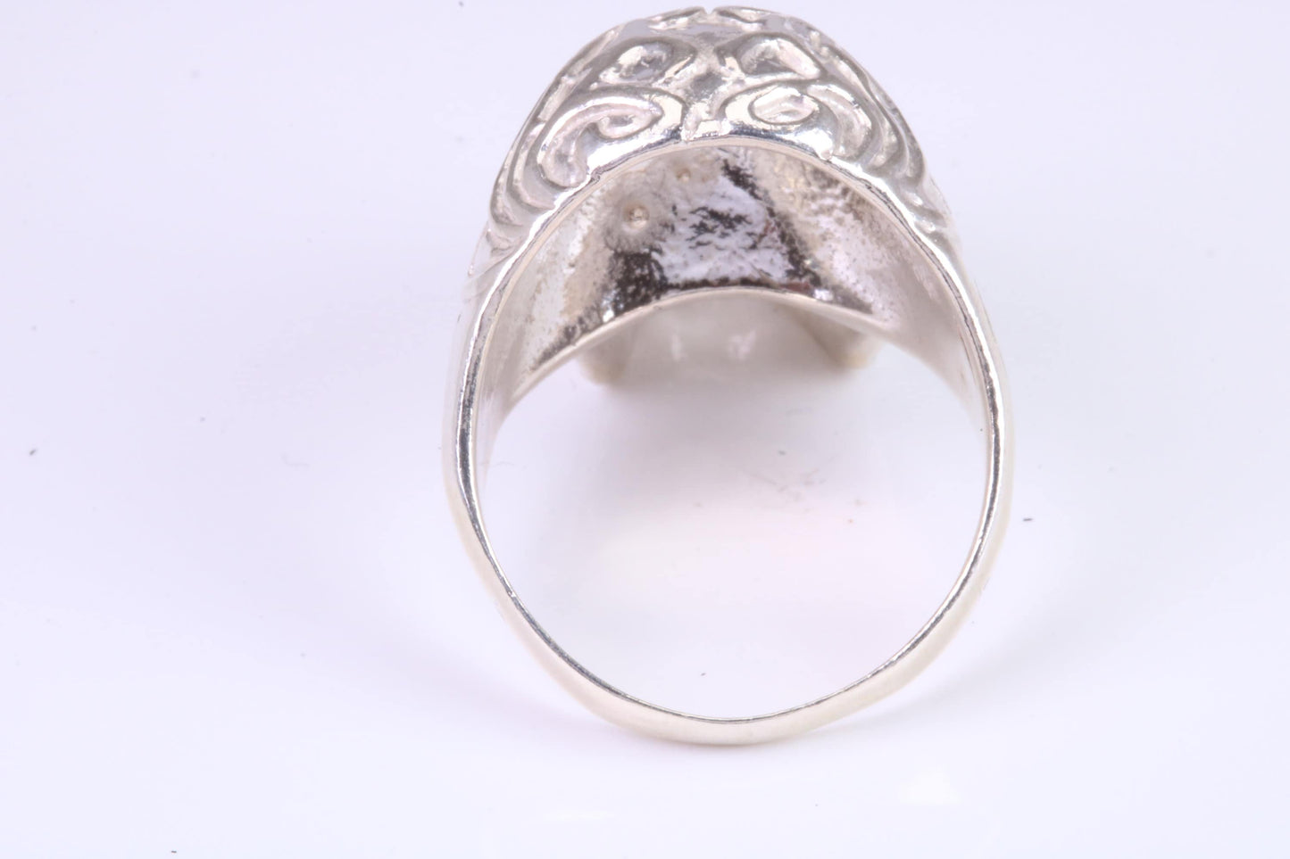 Very large detailed Skull ring, made from solid cast silver, British Hallmarked