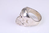 Large and heavy Skull ring, made from solid cast silver, British Hallmarked