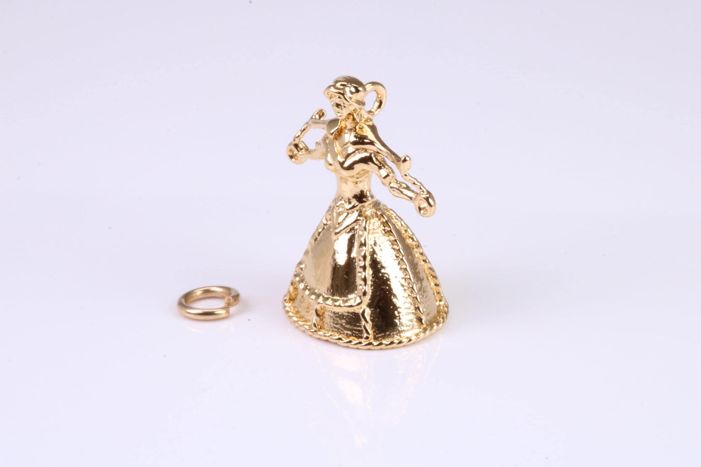 Water Carrier Charm, Traditional Charm, Made from Solid Yellow Gold, British Hallmarked, Complete with Attachment Link