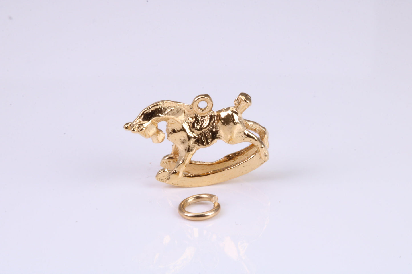 Rocking Horse Charm, Traditional Charm, Made from Solid Yellow Gold, British Hallmarked, Complete with Attachment Link
