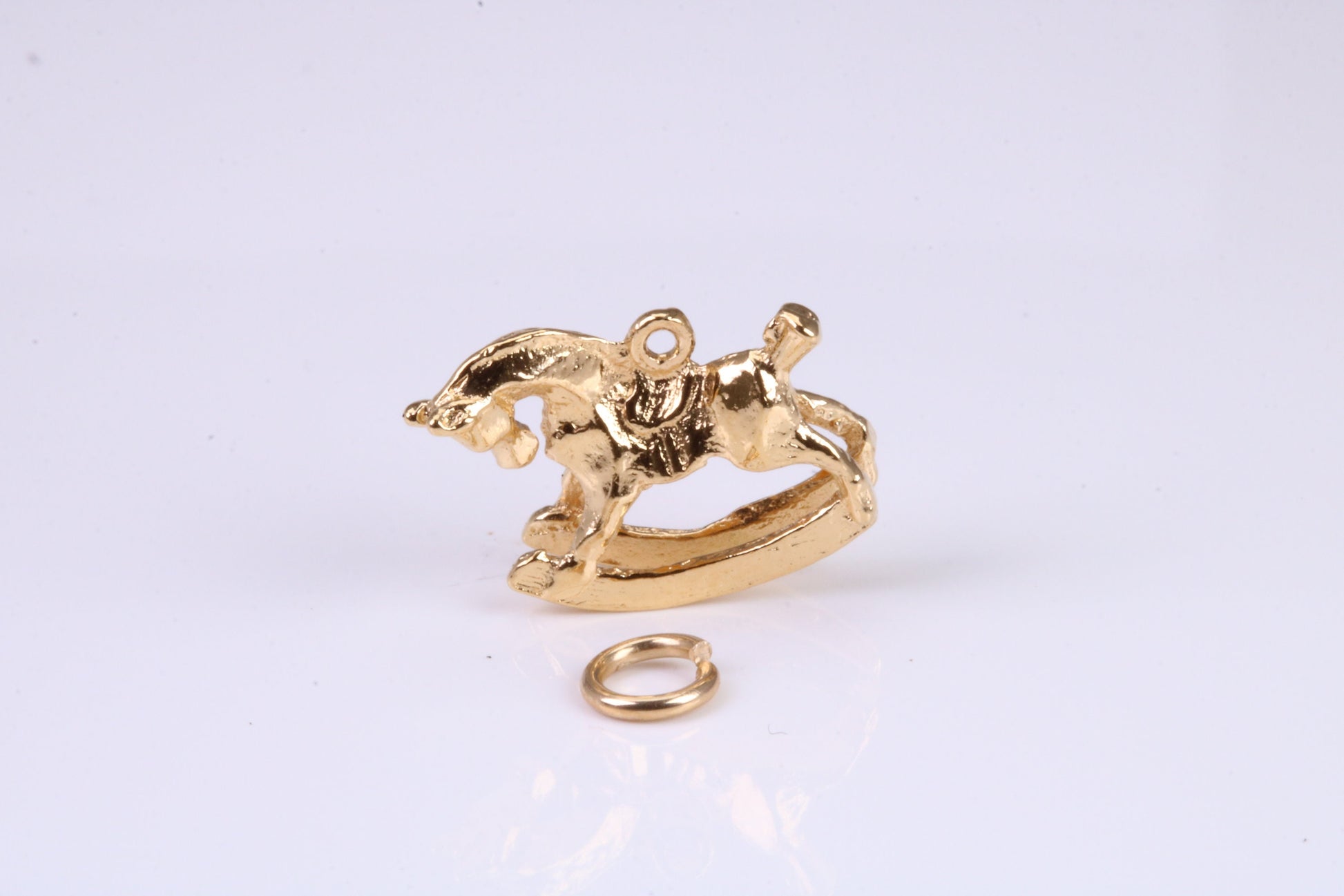 Rocking Horse Charm, Traditional Charm, Made from Solid Yellow Gold, British Hallmarked, Complete with Attachment Link