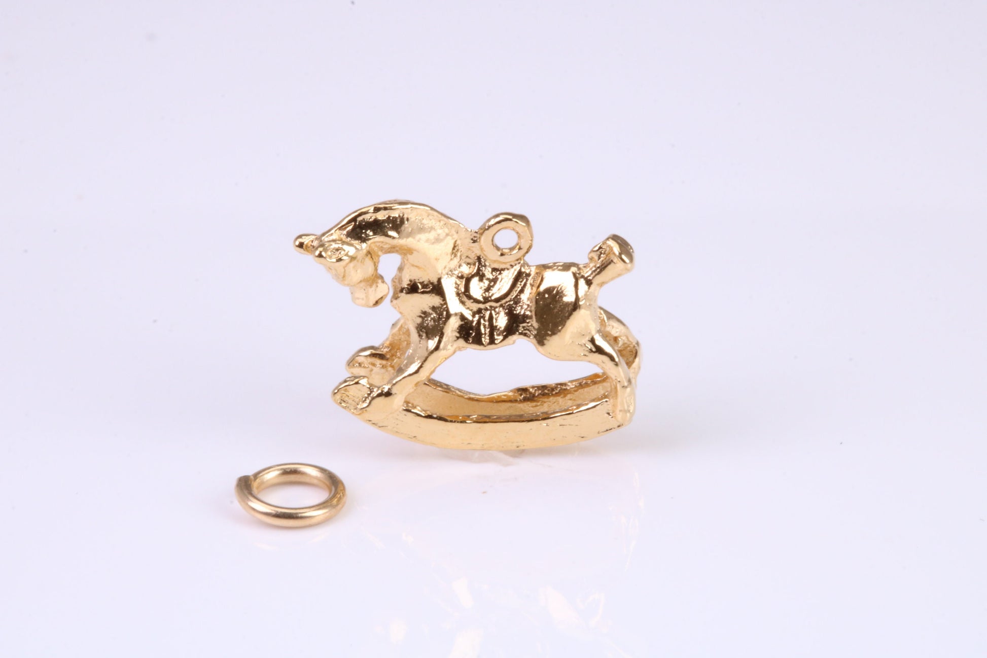 Rocking Horse Charm, Traditional Charm, Made from Solid Yellow Gold, British Hallmarked, Complete with Attachment Link